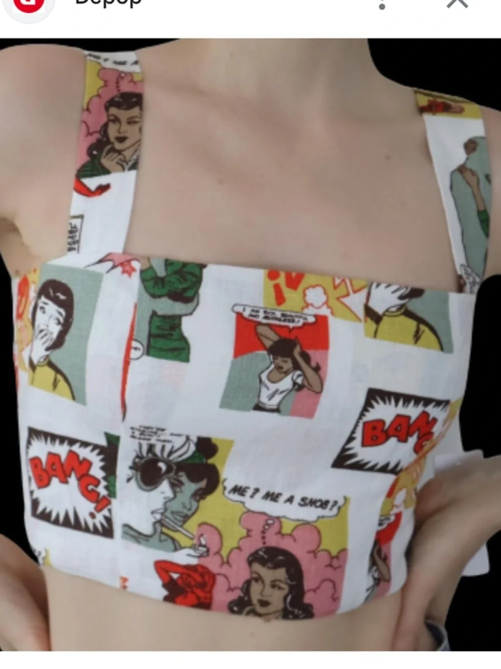 Reformation Comic Print Crop Top - Multicolor - Picture 2 of 16